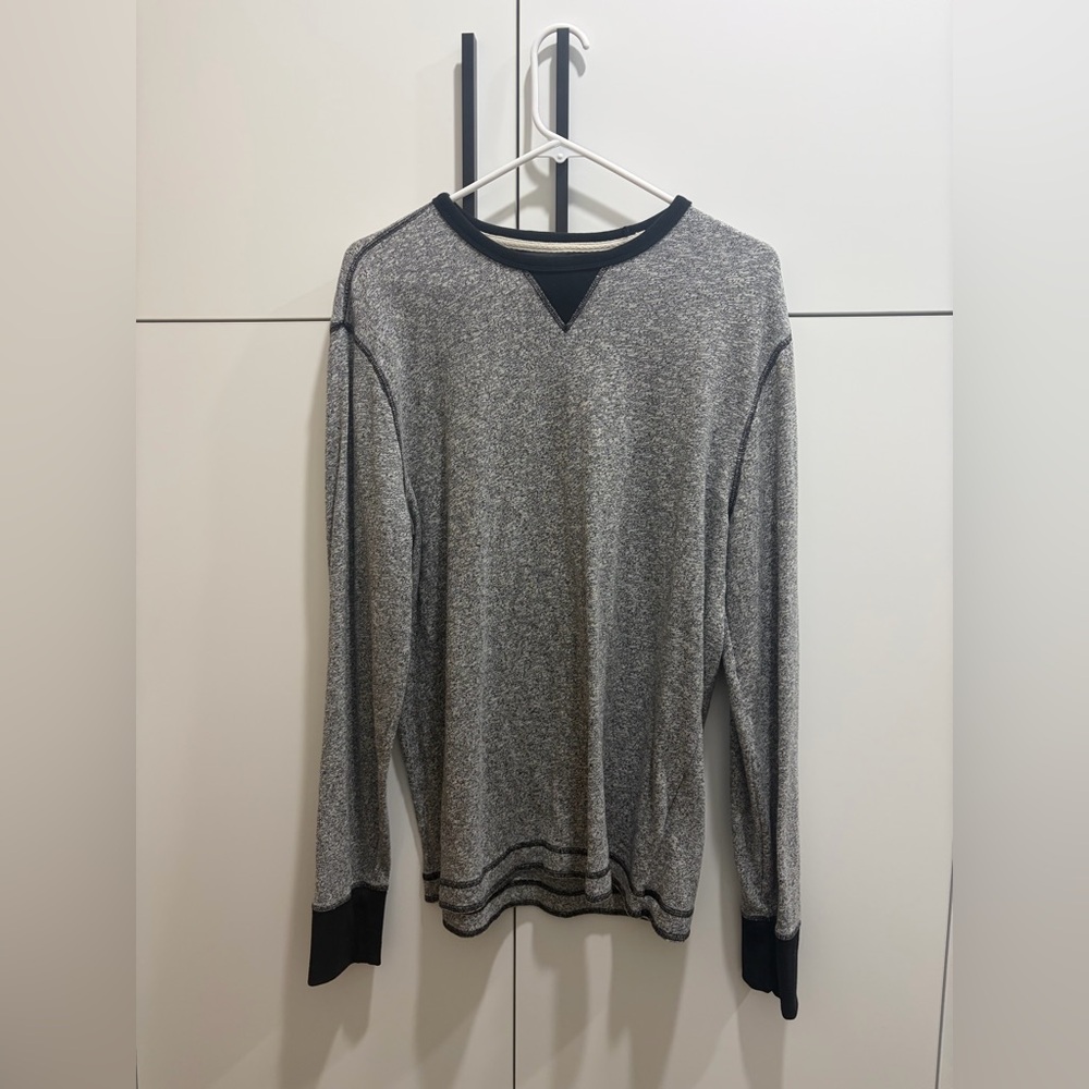 Banana Republic Men’s Black and Gray Long Sleeve Shirt,SZ L, Excellent Condition